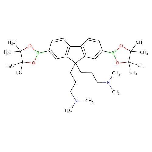 CAS:953390-94-8 | {3-[9-(3-Dimethylamino-propyl)-2,7-bis-(4,4,5,5-tetramethyl-[1,3,2]dioxaborolan-2-yl)-9H-fluoren-9-yl]-propyl}-dimethyl-amine