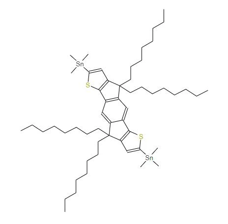 CAS:1357250-67-9丨(4,4,9,9-Tetraoctyl-4,9-dihydro-s-indaceno[1,2-b:5,6-b']dithiophene-2,7-diyl)bis(trimethylstannane)